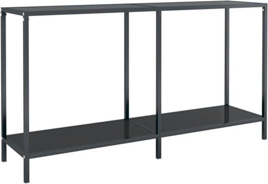 vidaXL Wandtafel 140x35x75,5 cm gehard glas zwart