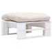 vidaXL Pouf de jardin avec coussin couleur sable bois de palette blanc
