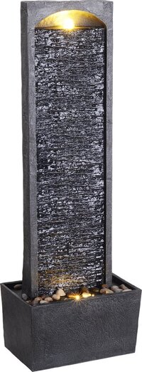 Teamson Home Hoog Buiten Tuin Water Fontein Met Lichten - Waterornament - Waterval Ontwerp - Tuindecoratie - Met Pomp - 98cm