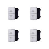 Elektronova Dubbele knop 1P + 1P NO douchestang (niet vergrendeld) compatibel Bticino Matix Kleur Wit - Verpakking van 4 stuks