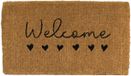 Mars & More Tapis coco tissé à la main cœurs bienvenue 75cm - marron
