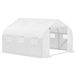 Serre de jardin tunnel 3,5 x 3 x 2 m avec 6 fenêtres et bâche en polyéthylène PE 140 g/m² blanche