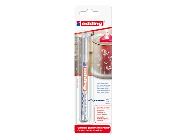 Edding Viltstift 751 lakmarker rond zilver 2mm blister