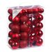 Inge-glas 47x Rode kunststof kerstballen 4-6 cm mat/glans met piek - mat/glans - Kerstboomversiering rood