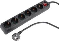 Grundig Stekkerdoos met Schakelaar 6-Voudig 16A/250V - Verlengkabel 1.5M - Verdeeldoos max. 3680W - Zwart