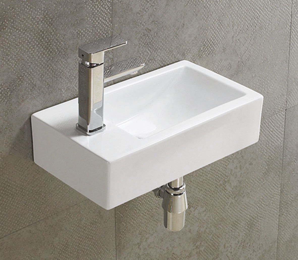 Badkamerplanet Keramische fontein Aquino 45x25x12 cm - Wit