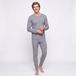 Holland Underwear B.V. Ensemble de sous-vêtements thermiques en laine pour hommes - Laine mérinos - Polyamide - Respirant - Gris - Taille L