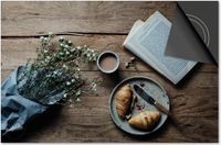 Dietrix Inductie beschermer 65x52 - Food - Croissant en boek