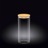 Wilmax WL-888507/A borosilicaatglas voorraaddoos met bamboedeksel, inhoud 1500 ml