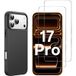 Phonillico® Zwarte Hoes voor iPhone 17 PRO met 2 Gehard Glas Schermbeschermers