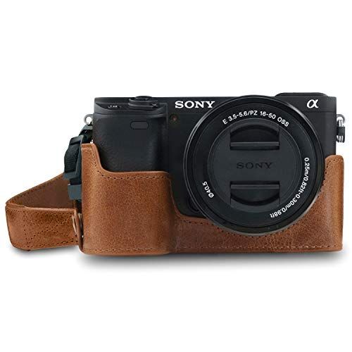 MegaGear Ever Ready leren cameratas voor Sony Alpha A6100, A6400 - bruin