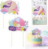 CMP cocktailprikkers Zeemeermin XL taartdecoratie prikkers taart cake sticks 2 stuks