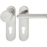 Häfele Garniture de béquille LDH 2171 Acier inoxydable mat Plaque courte, garniture interchangeable droite
