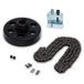 EBERTH volant pour arbre de 19,05 mm de diamètre, entraînement par chaîne avec chaîne type 35# de 1,2 mètre et kit d'outils, accouplement volant à pignon