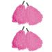 Funny Fashion Cheerballs Pompoms - Set van 4x - Roze - Met Franjes en Stick Handgreep - 25 cm - Voor Kinderen