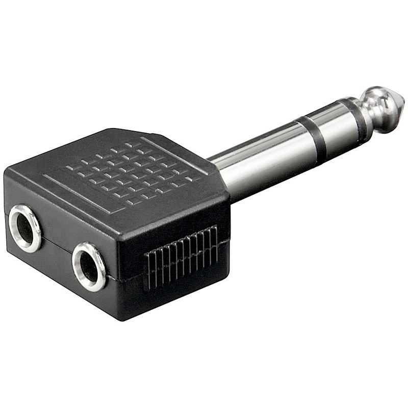 Goobay 11103 6.35 mm naar 2 x 3.5mm Zwart