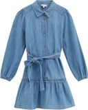 WE Fashion Meisjes denim jurk met strikceintuur
