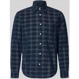 SLHREGCORD YD CHECK LS SHIRT, Navy Blazer/Egret