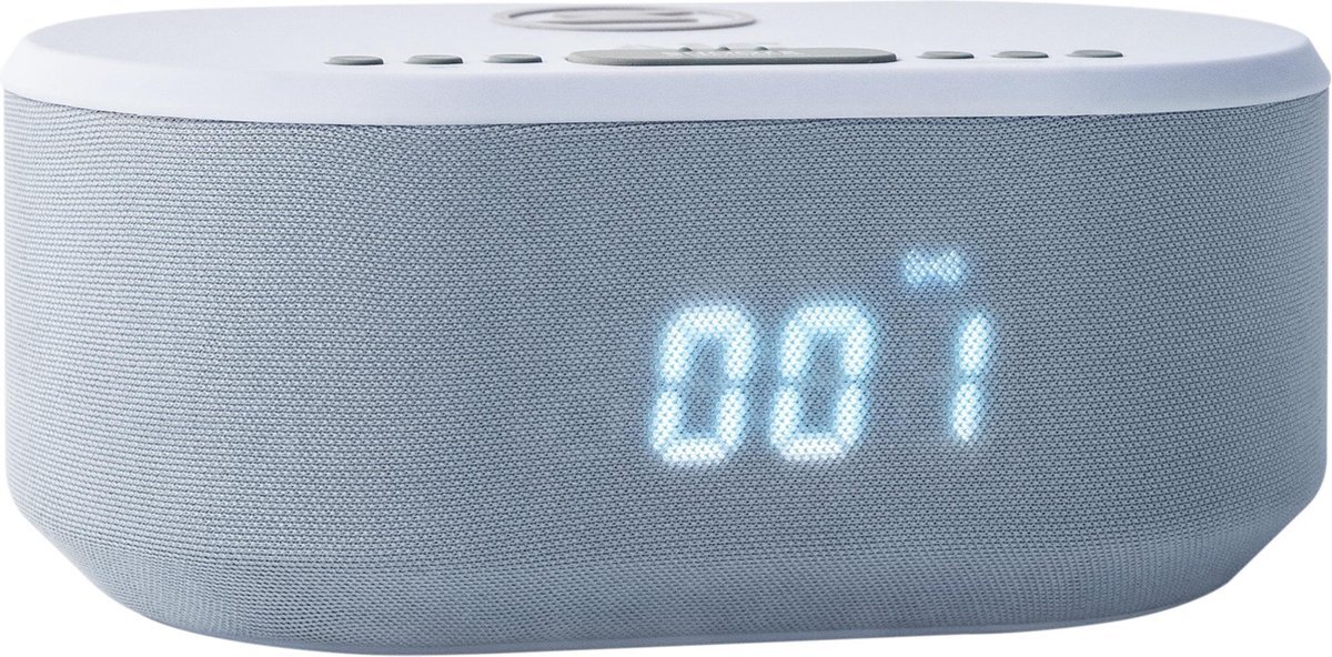 Autovision 18BT - wekkerradio - Met Qi Wireless Charger - USB - Bluetooth Wekker Met Dual Alarm - wit