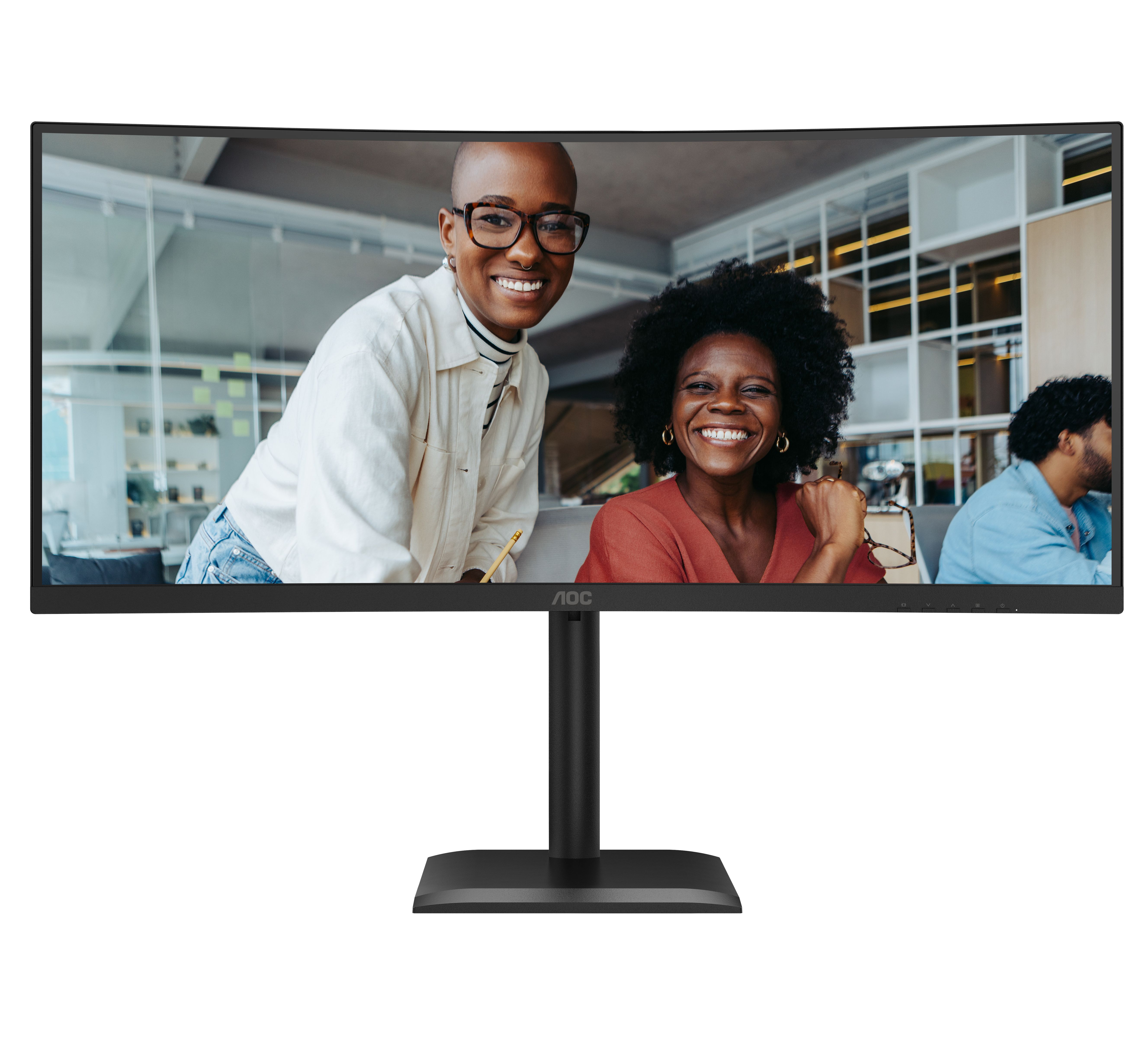 AOC CU34E4C - 34 inch Curved Ultrawide Business Monitor - 3440 x 1440 - 120 Hz - VA - USB-C 90W - HDR10 - Zwart