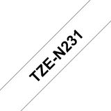 Brother TZE-N231 Label Tape - 12mm - Black on White