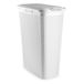 Plasticforte Smalle Wasmand met deksel Rotan - wit - gevlochten kunststof - 48 liter - 27 x 46 x 60 cm