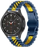 By Qubix Qubix - Stalen band - Donkerblauw met goud - Geschikt voor Garmin Vivomove 3 / HR / Luxe / Sport / Style / Trend - Smartwatch bandje 20mm