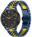 By Qubix Qubix - Stalen band - Donkerblauw met goud - Geschikt voor Garmin Vivomove 3 / HR / Luxe / Sport / Style / Trend - Smartwatch bandje 20mm