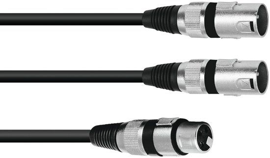 Omnitronic Adaptercable XLR F /2xXLR M 3m bk