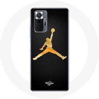 Maniacase Hoesje voor Xiaomi Redmi Note 10 Pro Air Michael Jordan Logo Geel