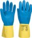 Portwest Dubbel gecoate latex handschoen - Geel/blauw - L