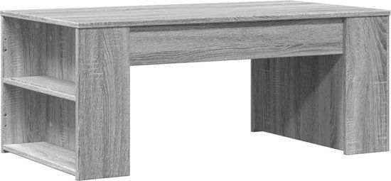 vidaXL Salontafel 102x55x42 cm bewerkt hout grijs sonoma eikenkleurig