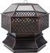 Happyment Happiq Tuinbarbecue - Vuurkorf - Vuurschaal - Terrashaard - Rookbarbecue - Voor Buiten BBQ - Stalen Kopsapparaat met Brandvertragende Gaasafdekking - 76 cm