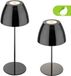 B.K.Licht Briloner Serina - Snoerloze LED tafellamp IP44 - 7522018 - Dimbaar - Touch - Spatwaterdicht - Snoerloos - Verwisselbare batterij en lichtbron - Ø13,5 x 36 cm - Zwart-chroom