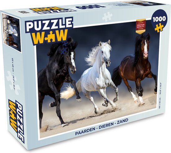 MuchoWow Puzzel Paarden - Dieren - Zand - Legpuzzel - Puzzel 1000 stukjes volwassenen - Sinterklaas cadeautjes - Sinterklaas voor grote kinderen