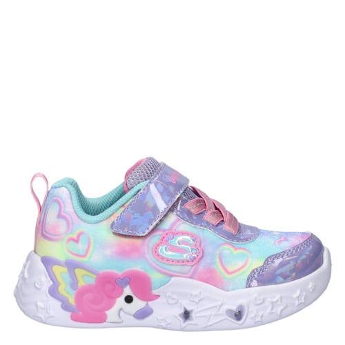 Skechers sneakers - paars/blauw/roze Meisjes Textiel - maat 25 - glitter