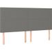 Tête de lit gris foncé 200x5x118/128 cm tissu