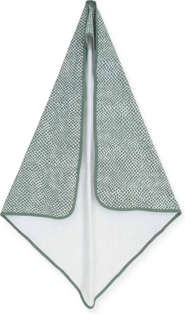 Jollein Badhanddoek met kap Slangenas green 75 x 75 cm groen