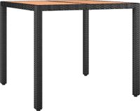 Syfax Tuintafel met houten blad poly ratten en acaciahout zwart