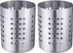 Merkloos Bestekhouder Keukengerei Rond 10 cm Hoogte 13 cm Roestvrij Staal Zilver 690122E3