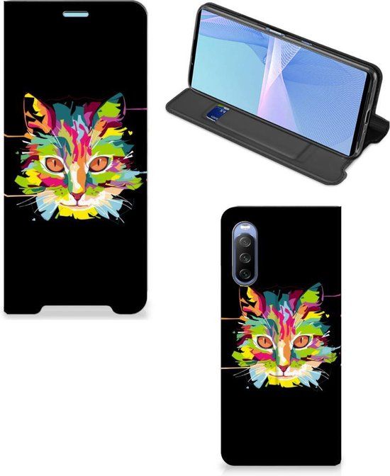 Smartphone Hoesje Sony Xperia 10 III - Wallet Case - Cat Color