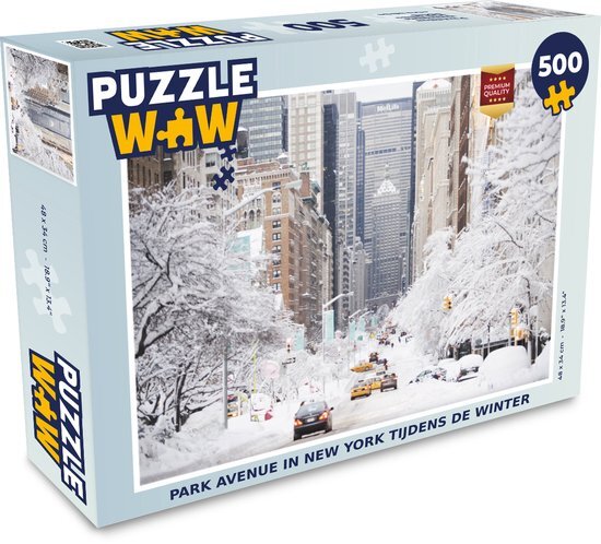 MuchoWow Puzzel Park Avenue in New York tijdens de winter - Legpuzzel - Puzzel 500 stukjes