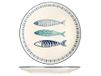 H&H Set 12 Piatti Piani Sardinas In Stoneware Decorato Cm 26
