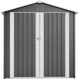 Merkloos Metalen Gereedschapsschuur - Tuinopbergbox Schuur - Tuinopslag Organiseren - Afsluitbare Dubbele Deur - 154x83x180 cm - Grijs