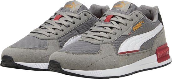 PUMA Graviton Unisex Sneakers - Stormy Slate-PUMA White-Club Red-Ginger Tea - Maat 43
