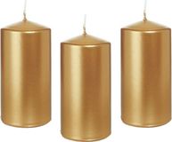 Trend Candles Cilinderkaars/stompkaars - 12x - goud - 6 x 12 cm - 40 branduren