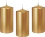 Trend Candles Cilinderkaars/stompkaars - 12x - goud - 6 x 12 cm - 40 branduren