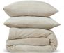 PHLOX Dekbedovertrek Flanel Fleece - Tweepersoons 200x220 cm + 2 Kussenslopen - Licht Beige
