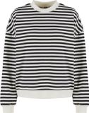 Urban Classics Oversized Striped Crewneck sweater/trui - L - Zwart/Beige