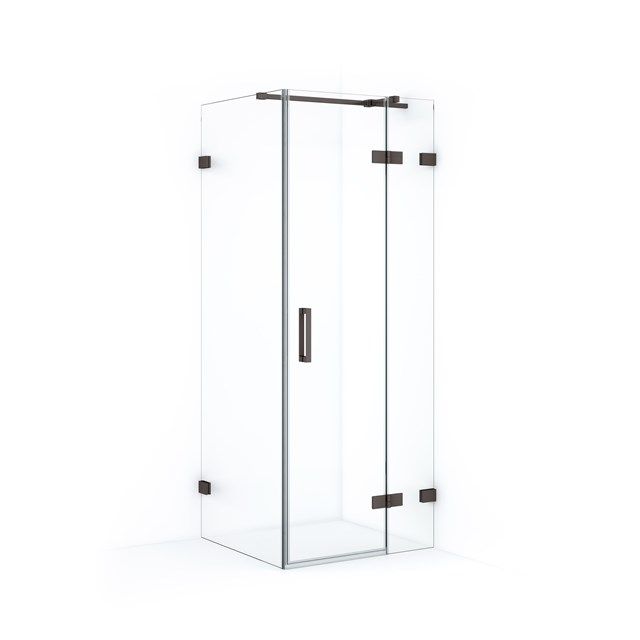 Maxaro Douchecabine Diamond 80x80cm Zwart Metaal met Draaideur